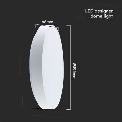 Світлодіодний стельовий світильник з регулюванням яскравості LED/40W/230V 3000-6500K 39,5 см білий + пульт дистанційного керування