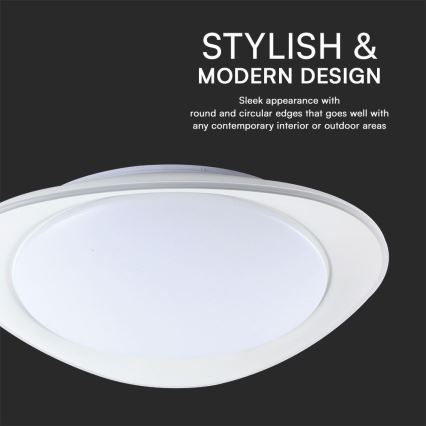 Світлодіодний стельовий світильник з регулюванням яскравості LED/40W/230V 3000-6500K 45 см білий + пульт дистанційного керування