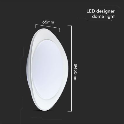 Світлодіодний стельовий світильник з регулюванням яскравості LED/40W/230V 3000-6500K 45 см білий + пульт дистанційного керування