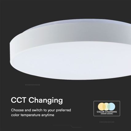 Світлодіодний стельовий світильник з регулюванням яскравості LED/60W/230V 3000-6500K 49,5 см білий + пульт дистанційного керування