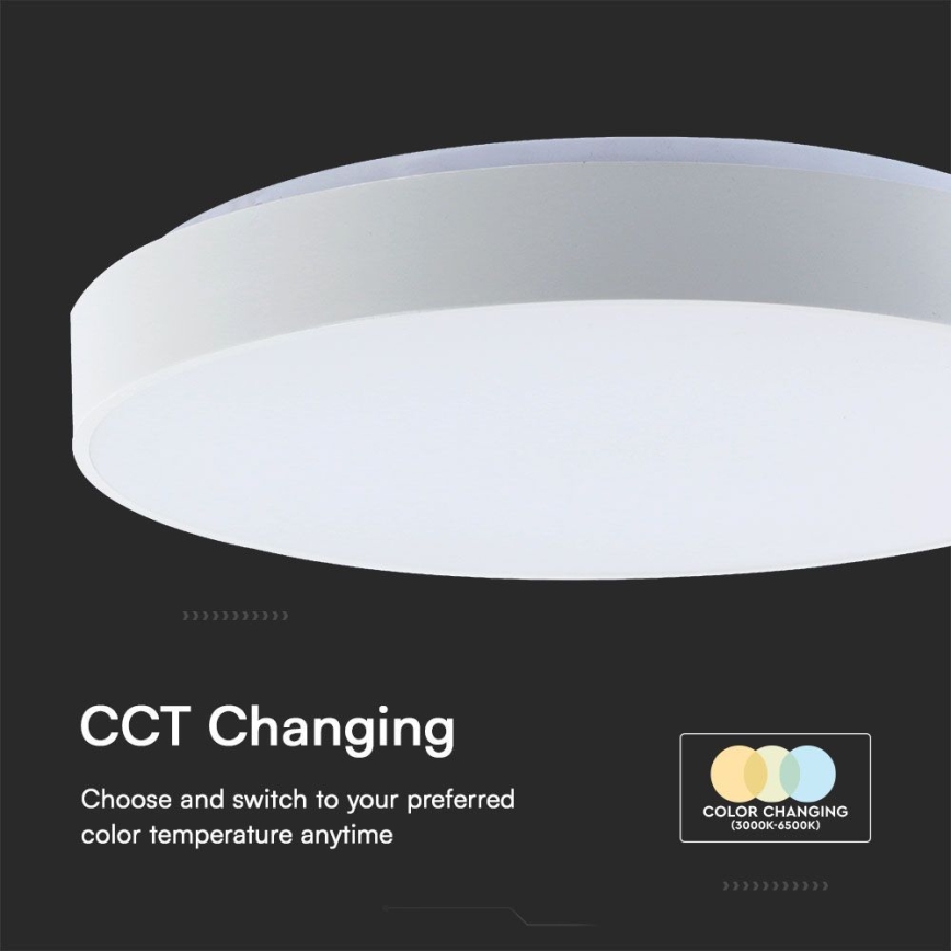 Світлодіодний стельовий світильник з регулюванням яскравості LED/60W/230V 3000-6500K 49,5 см білий + пульт дистанційного керування