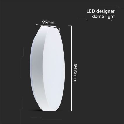 Світлодіодний стельовий світильник з регулюванням яскравості LED/60W/230V 3000-6500K 49,5 см білий + пульт дистанційного керування