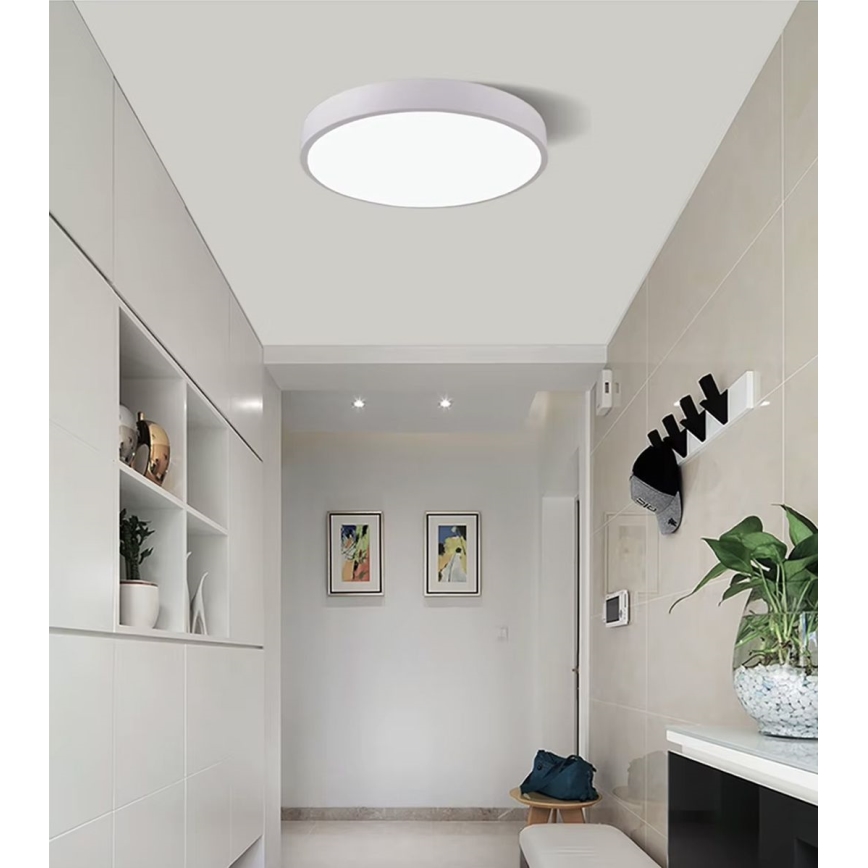 Світлодіодний стельовий світильник з регулюванням яскравості LED/60W/230V 3000-6500K діаметр 60 см білий + пульт дистанційного керування
