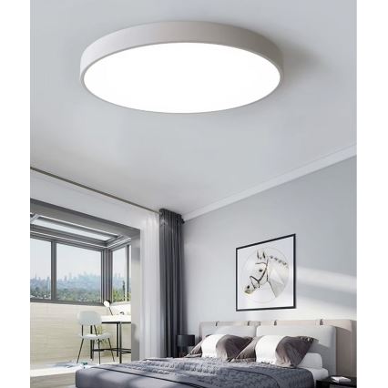 Світлодіодний стельовий світильник з регулюванням яскравості LED/60W/230V 3000-6500K діаметр 60 см білий + пульт дистанційного керування