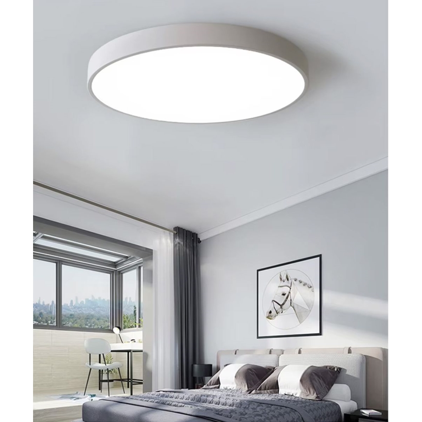 Світлодіодний стельовий світильник з регулюванням яскравості LED/60W/230V 3000-6500K діаметр 60 см білий + пульт дистанційного керування