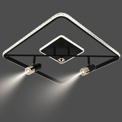 Світлодіодний стельовий світильник з регулюванням яскравості LED/70W/230V 3000-6500K чорний + пульт дистанційного керування