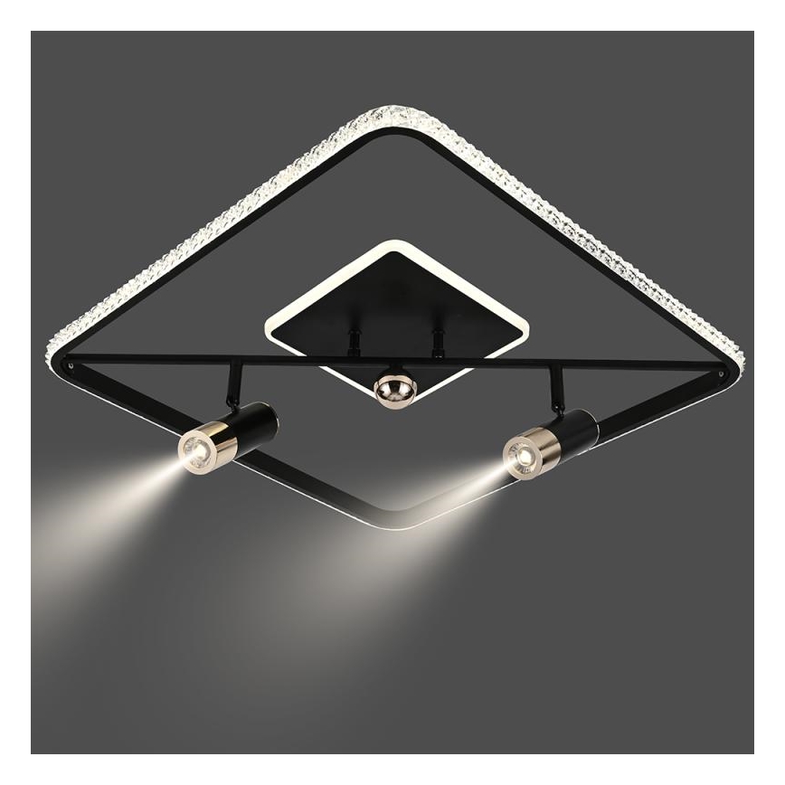 Світлодіодний стельовий світильник з регулюванням яскравості LED/70W/230V 3000-6500K чорний + пульт дистанційного керування