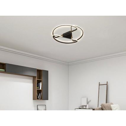 Світлодіодний стельовий світильник з регулюванням яскравості LED/75W/230V 3000-6500K чорний + пульт дистанційного керування