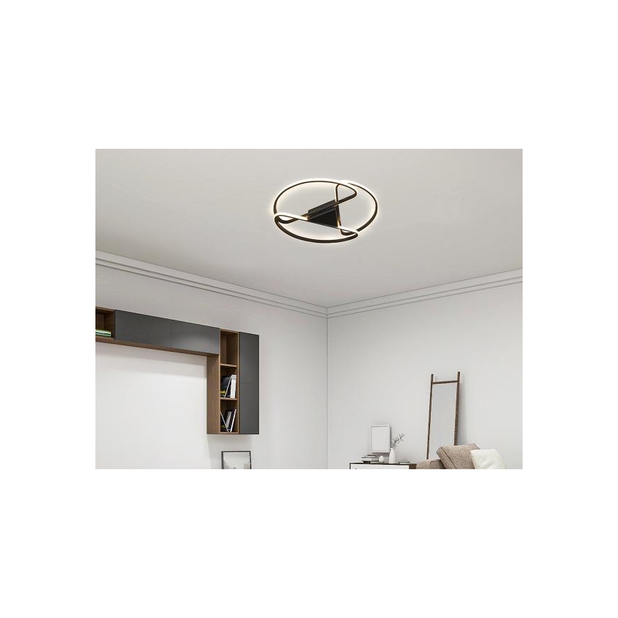 Світлодіодний стельовий світильник з регулюванням яскравості LED/75W/230V 3000-6500K чорний + пульт дистанційного керування
