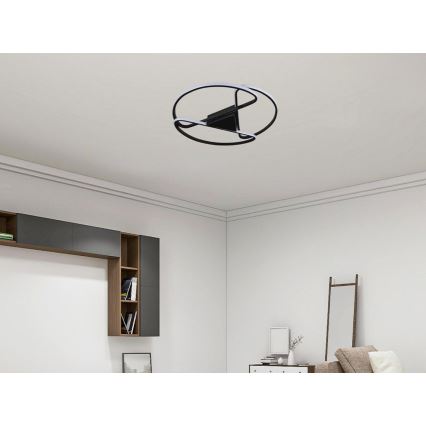 Світлодіодний стельовий світильник з регулюванням яскравості LED/75W/230V 3000-6500K чорний + пульт дистанційного керування