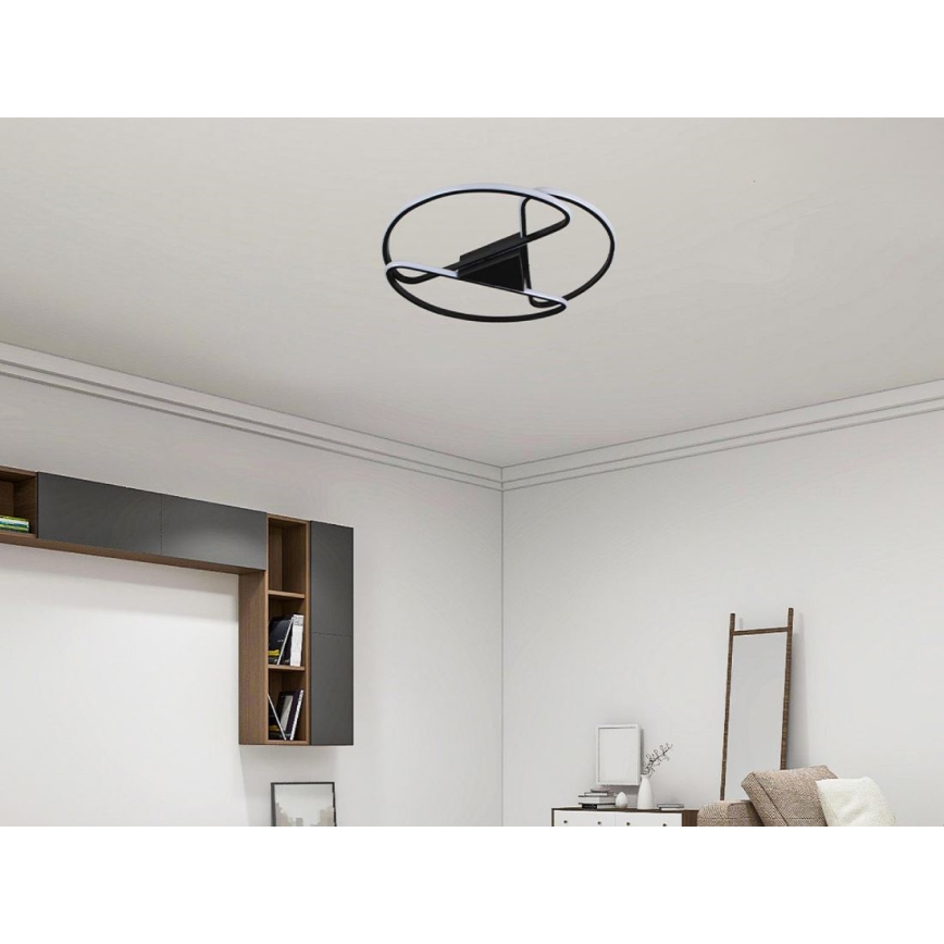 Світлодіодний стельовий світильник з регулюванням яскравості LED/75W/230V 3000-6500K чорний + пульт дистанційного керування