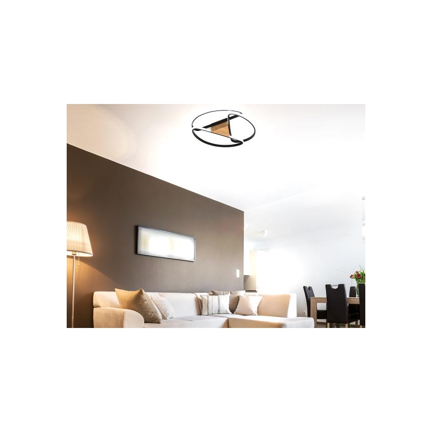 Світлодіодний стельовий світильник з регулюванням яскравості LED/75W/230V 3000-6500K коричневий/чорний + пульт дистанційного керування