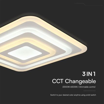 Світлодіодний стельовий світильник з регулюванням яскравості LED/77W/230V 3000-6500K + пульт дистанційного керування