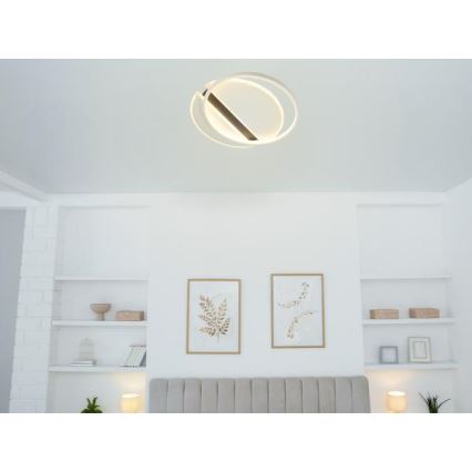 Світлодіодний стельовий світильник з регулюванням яскравості LED/80W/230V 3000-6500K білий + пульт дистанційного керування