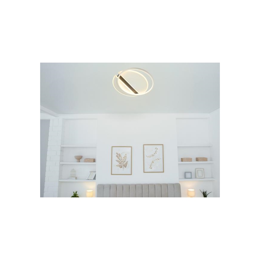 Світлодіодний стельовий світильник з регулюванням яскравості LED/80W/230V 3000-6500K білий + пульт дистанційного керування