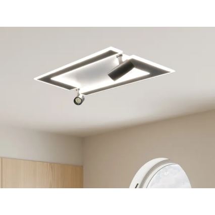 Світлодіодний стельовий світильник з регулюванням яскравості LED/80W/230V 3000-6500K чорний + пульт дистанційного керування