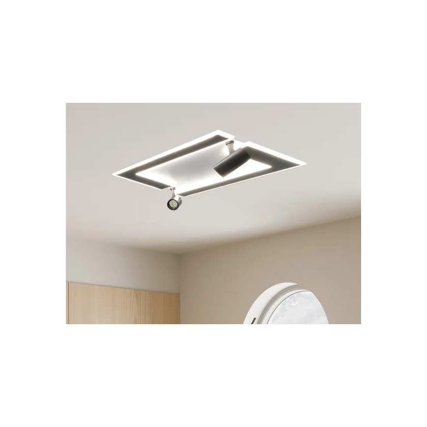 Світлодіодний стельовий світильник з регулюванням яскравості LED/80W/230V 3000-6500K чорний + пульт дистанційного керування