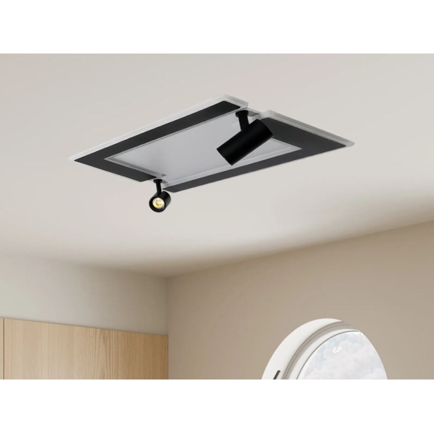 Світлодіодний стельовий світильник з регулюванням яскравості LED/80W/230V 3000-6500K чорний + пульт дистанційного керування