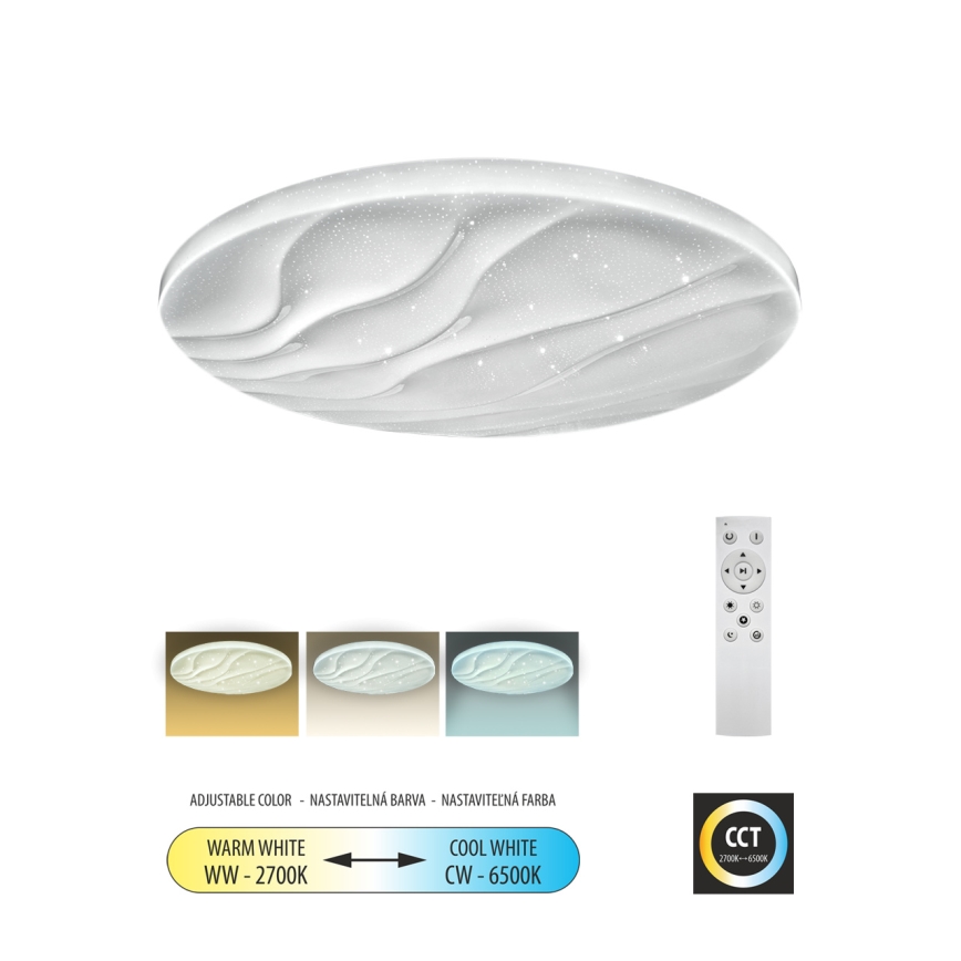 Світлодіодний стельовий світильник з регулюванням яскравості LIKA LED/36W/230V 2700-6500K діаметр 48 см + пульт дистанційного керування
