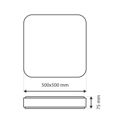 Світлодіодний стельовий світильник з регулюванням яскравості UNA LED/60W/230V 2700-6500K 50x50 см + пульт дистанційного керування