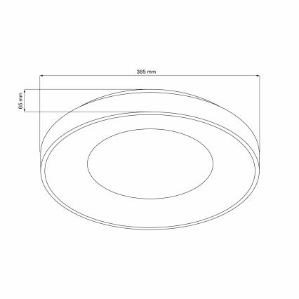 Стельовий LED світильник для ванної з регулюванням яскравості WITOLD LED/48W/230V діаметр 38,5 см 3000-6000K IP44 + пульт дистанційного керування