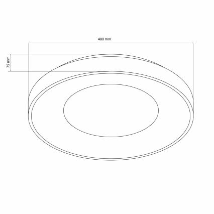 Стельовий LED світильник для ванної з регулюванням яскравості WITOLD LED/72W/230V діаметр 48 см 3000-6000K IP44 + пульт дистанційного керування