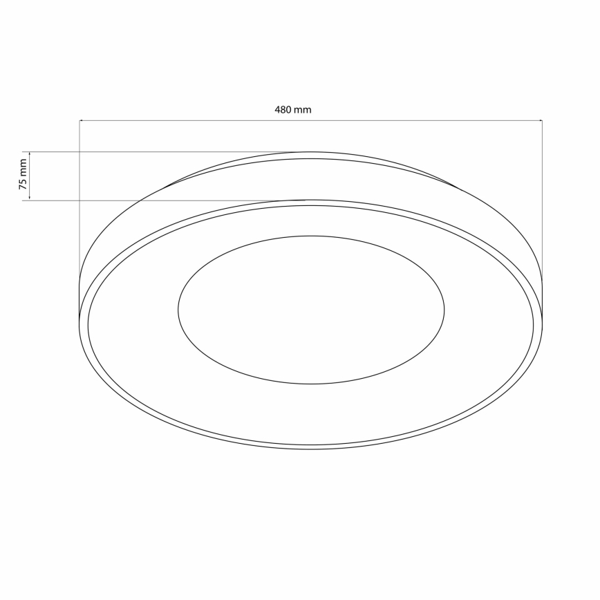 Стельовий LED світильник для ванної з регулюванням яскравості WITOLD LED/72W/230V діаметр 48 см 3000-6000K IP44 + пульт дистанційного керування