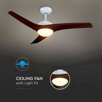 Світлодіодний стельовий вентилятор LED/15 Вт/230 В 3000/4000/6400 К + пульт дистанційного керування