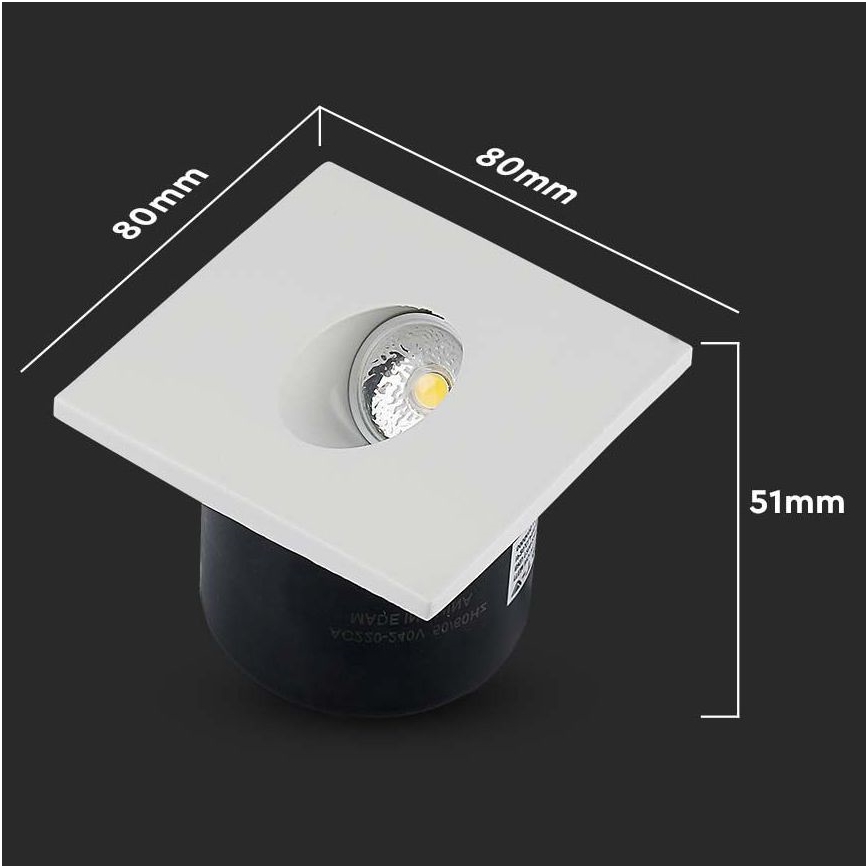 Світлодіодний світильник для сходів LED/3W/230V 4000K білий