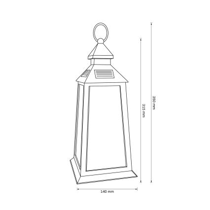 Світлодіодний світильник на сонячній батареї FENIX LED/1,2V 200 mAh IP44 чорний