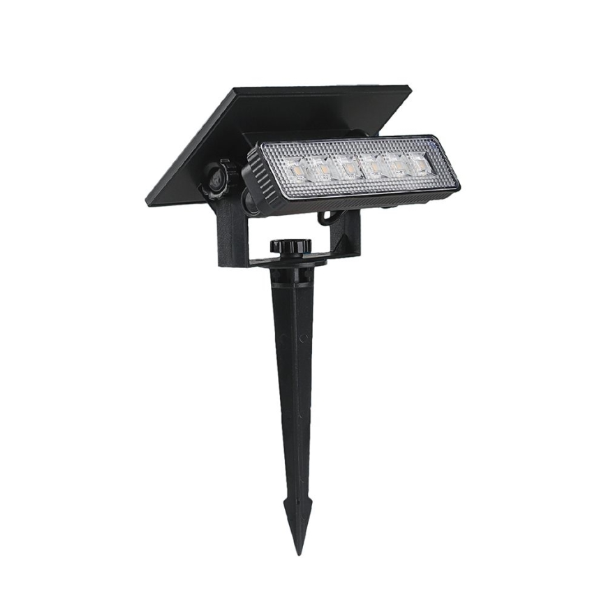 Світлодіодний світильник на сонячній батареї 2в1 LED/0,9W/3,7V 3000K IP65 1200 mAh чорний