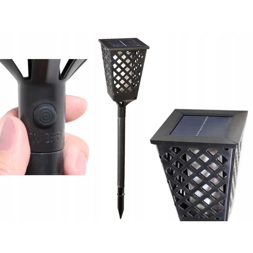 Світлодіодний світильник на сонячній батареї LED/0,6W/5,5V IP65 107 см чорний