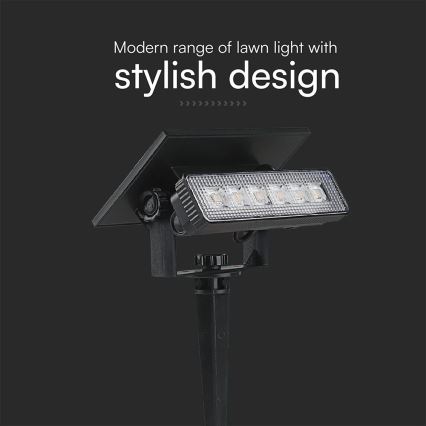 Світлодіодний світильник на сонячній батареї 2в1 LED/0,9W/3,7V 3000K IP65 1200 mAh чорний