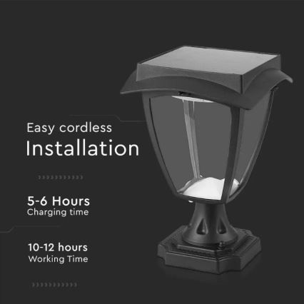 Світлодіодний світильник на сонячній батареї LED/2W/3,7V 3000/6000K IP65