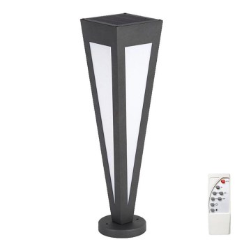 Світлодіодний світильник на сонячній батареї LED/2W/3,7V IP65 3000K чорний + пульт дистанційного керування