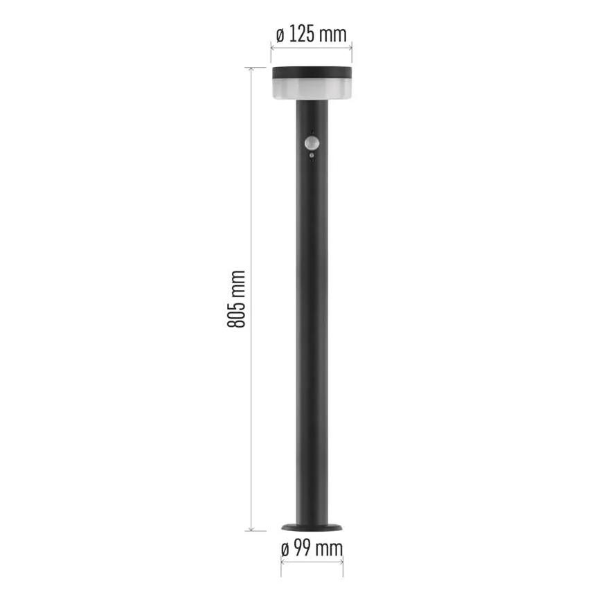 Світлодіодний світильник на сонячній батареї з датчиком LED/2W/3,7V 1200 mAh IP44 80 см