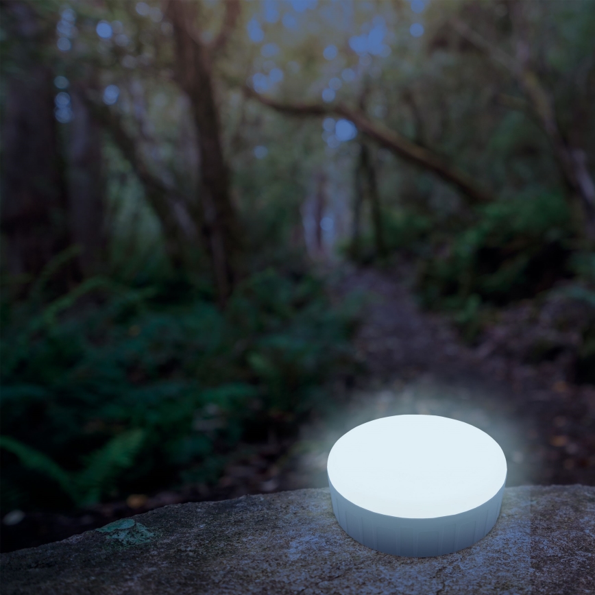 LED Акумуляторний світильник на сонячній батареї з регулюванням яскравості з функцією Power Bank K3 LED/2W/5,5V 6500K IPX4 1200 mAh чорний/білий