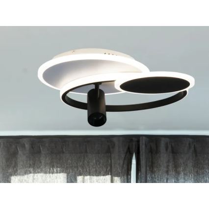 Світлодіодний стельовий світильник з регулюванням яскравості LED/65W/230V 3000-6500K білий/чорний + пульт дистанційного керування
