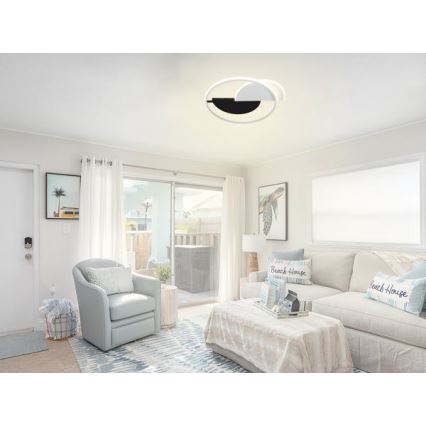 Світлодіодний стельовий світильник з регулюванням яскравості LED/70W/230V 3000-6500K білий/чорний + пульт дистанційного керування