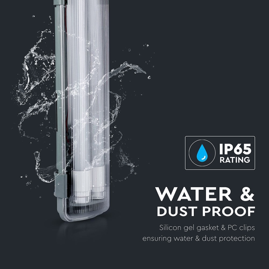 Світлодіодний технічний люмінесцентний світильник T8 2xG13/22W/230V IP65 4000K 156 см