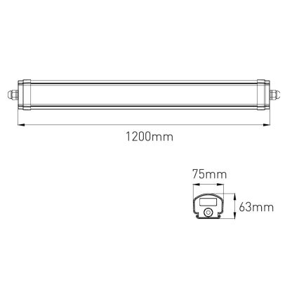 LED Технічний люмінесцентний світильник з регулюванням яскравості VOLITER LED/20/28/36W/230V 3000/4000/6000K 120 см IP65 білий