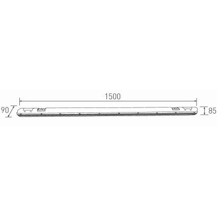 Світлодіодний технічний люмінесцентний світильник DUST LED/58W/230V 4000K 150 см IP65