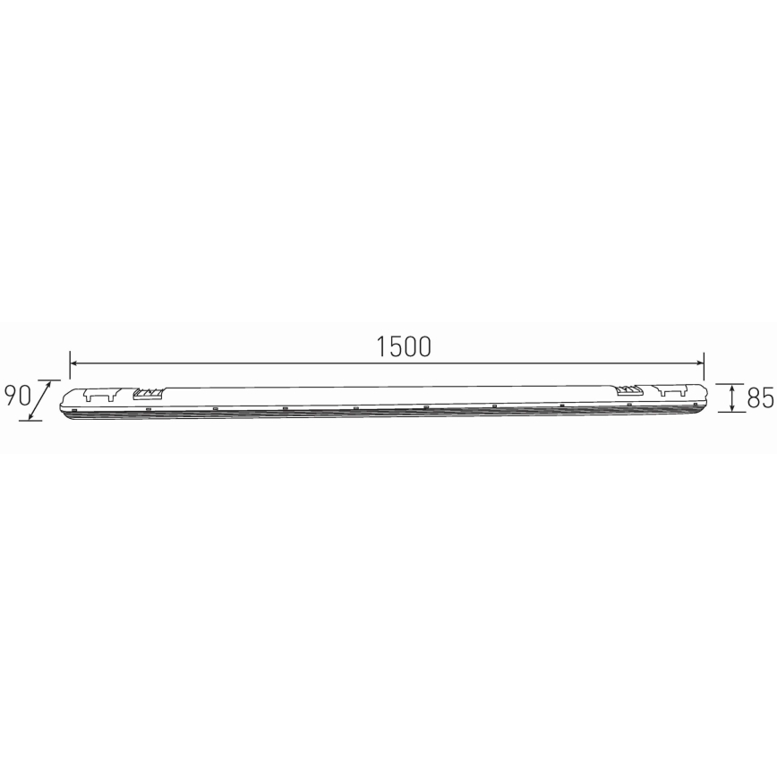 Світлодіодний технічний люмінесцентний світильник DUST LED/58W/230V 4000K 150 см IP65