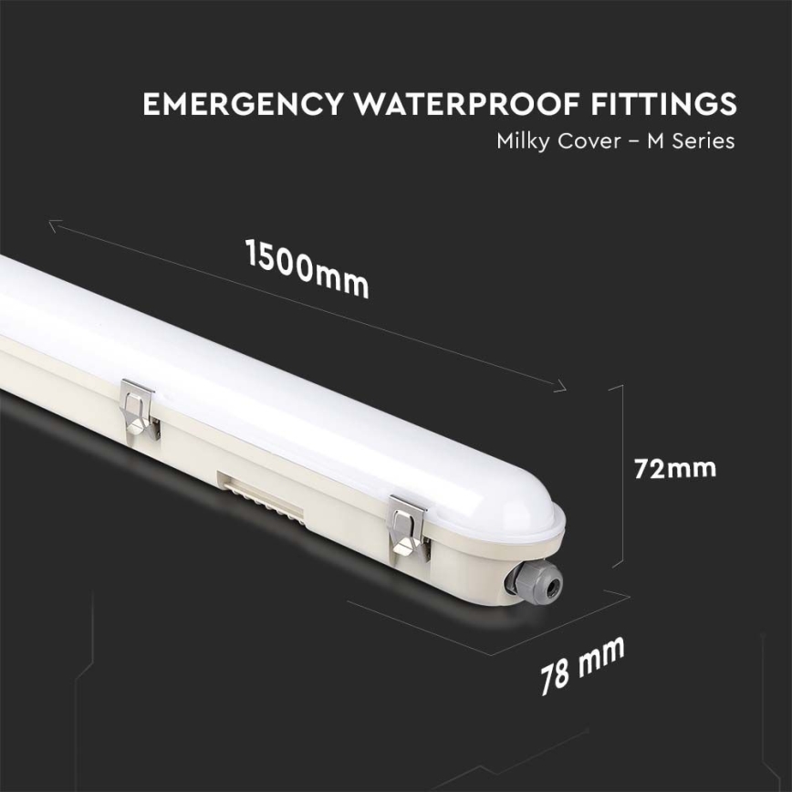 Світлодіодний технічний люмінесцентний світильник EMERGENCY LED/48W/230V 4000K 150см IP65