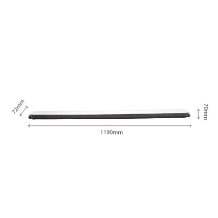 Світлодіодний технічний люмінесцентний світильник LIMEA GIGANT LED/38W/230V IP65 1190мм чорний