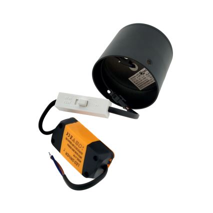 Світлодіодний точковий світильник, 5 Вт/230 В, 3000/4000/6400 К, діаметр 7,5 см, чорний