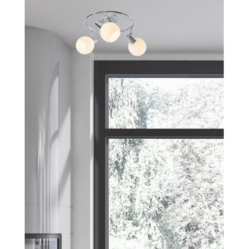 Світлодіодний точковий світильник DOXY 3xE14/4W/230V глянцевий хром