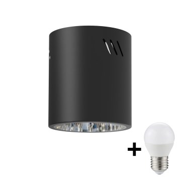 Світлодіодний точковий світильник GEORGE 1xE27/6W/230V діаметр 11 см чорний