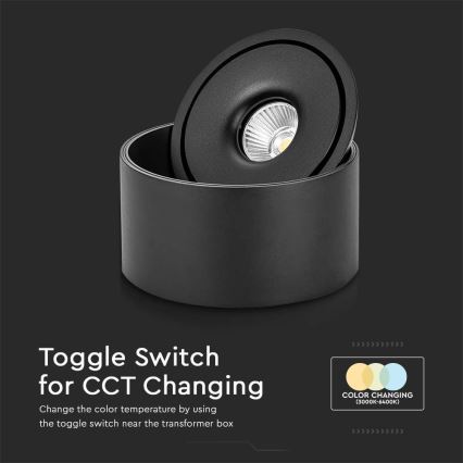 LED Гнучкий точковий світильник LED/28W/230V 3000/4000/6400K CRI 90 чорний