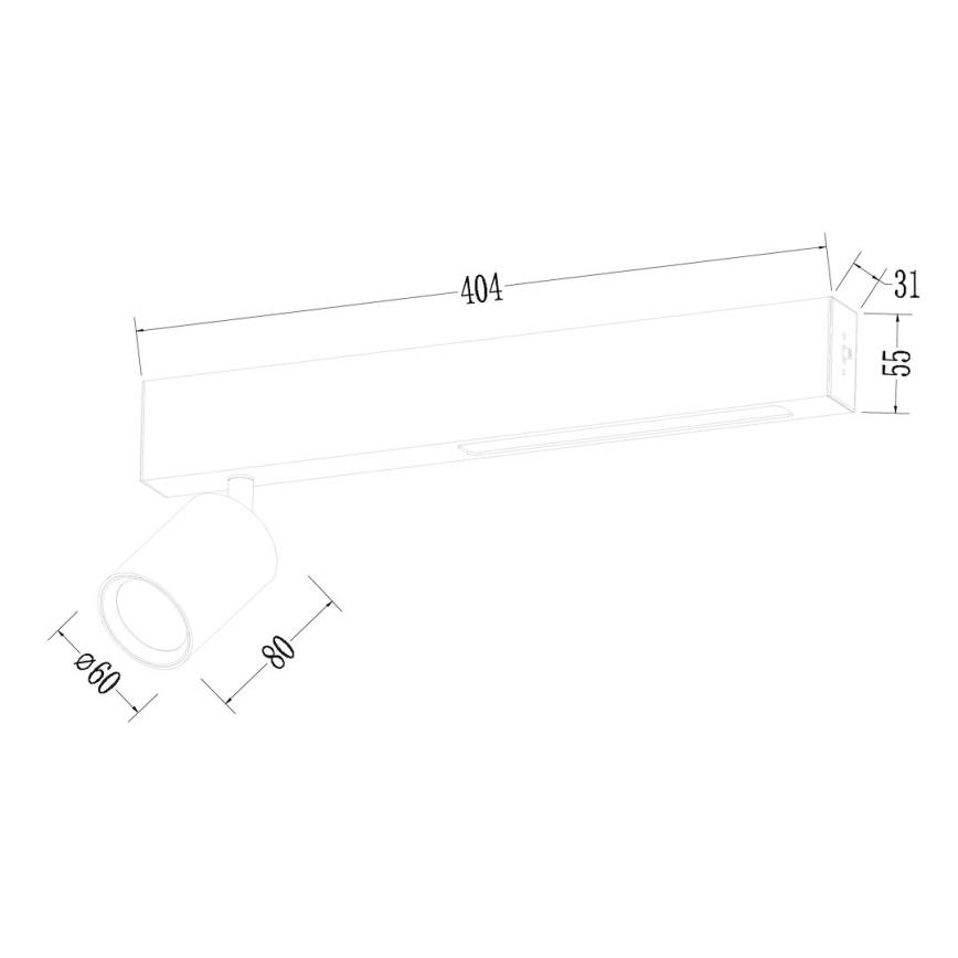 Світлодіодний точковий світильник MAGNET LED/5W/230V + 1xGU10/60W 3000/4000K білий